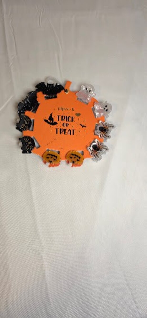 hiper.k Halloween Hair Clips Set of 8 Orange Black Trick or Treat